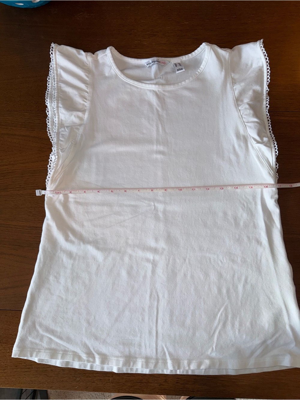 Isaac Mizrahi White Ruffle Sleeve Tee